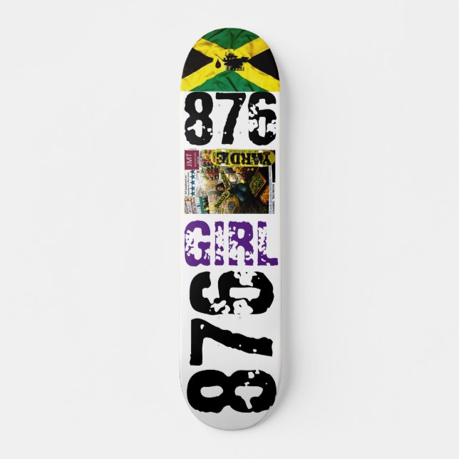 876 GIRL JMTJAMAICA 7 3/4-tums Skateboard Deck (Framsida)