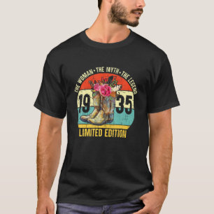 87 ÅR gammal 1935 Begränsad Edition Cowboy Boots W T Shirt