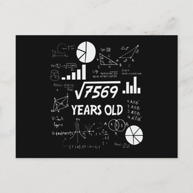 87 År Gammal Födelsedags Matematiklärare 87-årspre Vykort (Framsida)