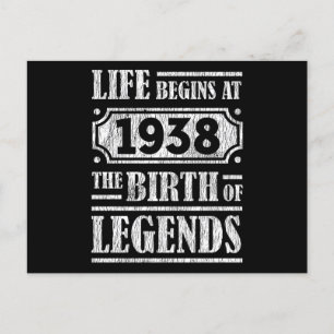 87 Årig 1938 Födelsedag För Legende 87-årsdag Vykort