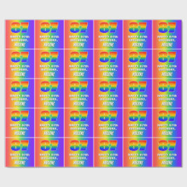 87:e födelsedag: färgfull, Roligt Rainbow Mönster Presentpapper
