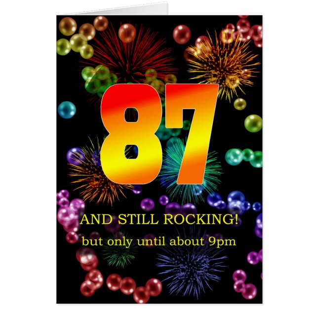 87:e födelsedag fortfarande hälsningskort (Framsidan)