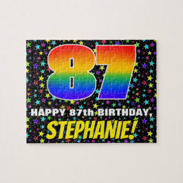 87:e födelsedag - Roligt, färgstark stjärna Fält M Pussel