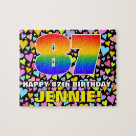 87:e födelsedag - Roligt, hjärtklappning + "87" Pussel