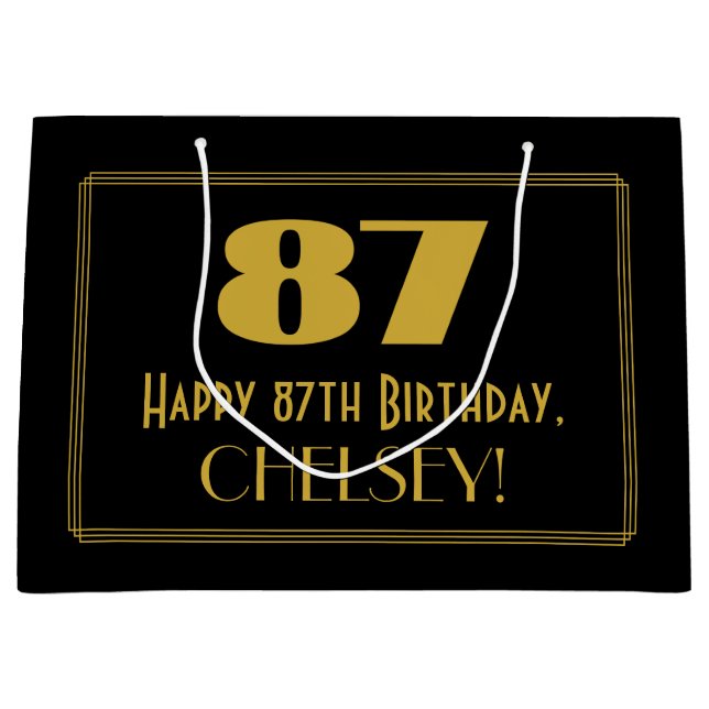 87:e födelsedagen - Art Deco Inspired Titta "87" o (Framsidan)