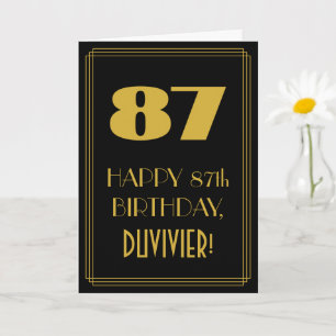 87:e födelsedagen - Art Deco Inspired Titta "87" o Kort