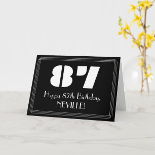 87:e födelsedagen: Art Deco Inspired Titta "87" oc Kort