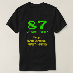 87:e födelsedagen: Roligt, 8-bitars utseende, Nerd T Shirt