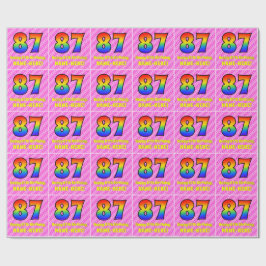 87:e födelsedagen: Rosa Rand & Hearts, regnbåge nr Presentpapper