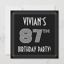 87:e Födelsedagsfesten: Art Deco Stil med eget nam