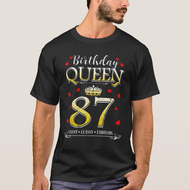 87 & Fabulous 87 Years 87th Birthday for Women T Shirt (Framsida)