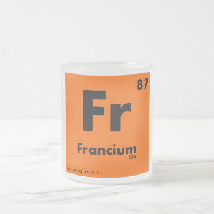 87 periodiskt bord för Francium av inslag Frostad Glasmugg