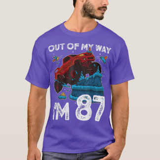 87th Birthday Boy Monster Truck Out Of My Way I'm T Shirt
