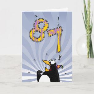 87th födelsedag - pingvinöverrrakningkort kort