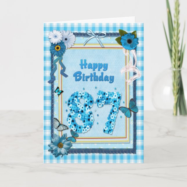 87th Födelsedagen med en scrapbook verkställer Kort (Framsida)