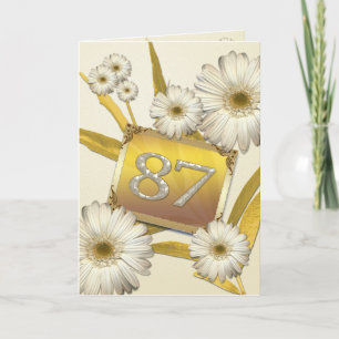 87th Födelsedagkort med daisies. Kort