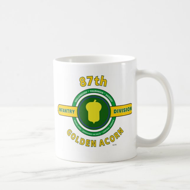 87TH INFANTERIUPPDELNING "GULD- EKOLLON " KAFFEMUGG (Höger)