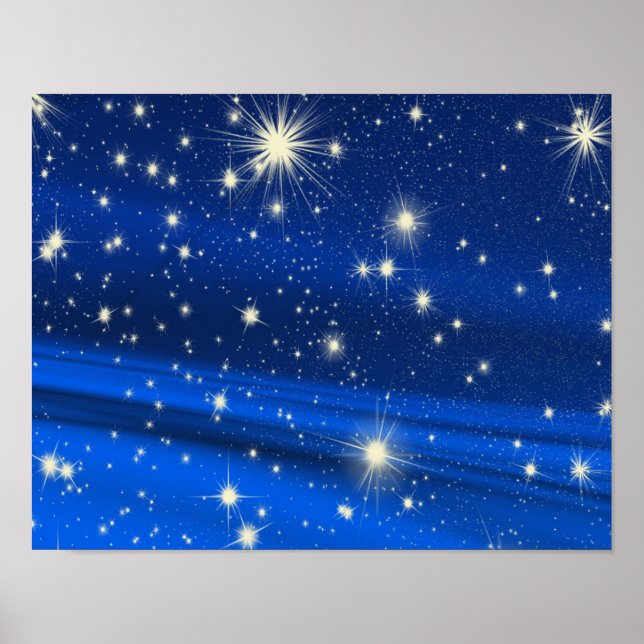 880294 ROYAL BLUE STARS UTRYMME UNIVERSE BAKGRUND POSTER (Framsidan)