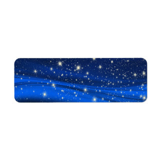 880294 ROYAL BLUE STARS UTRYMME UNIVERSE BAKGRUND RETURADRESS ETIKETT