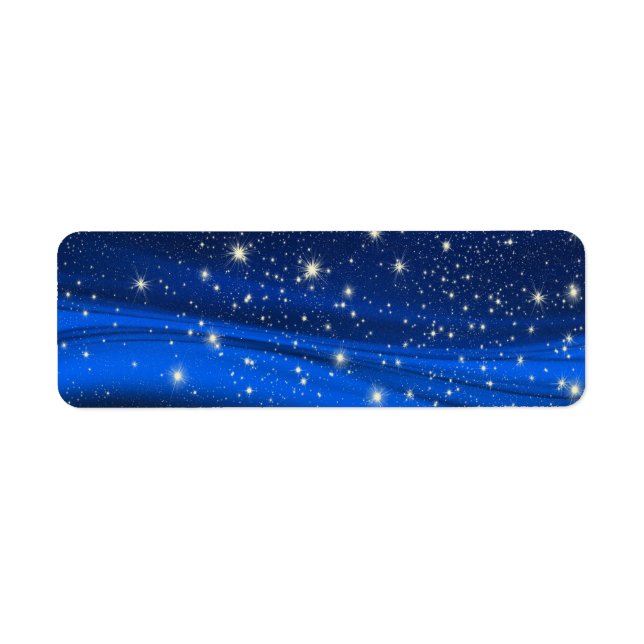 880294 ROYAL BLUE STARS UTRYMME UNIVERSE BAKGRUND RETURADRESS ETIKETT (Framsidan)