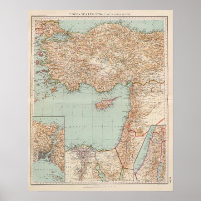 8889 Turkiet, Syrien, Palestina Poster (Framsidan)