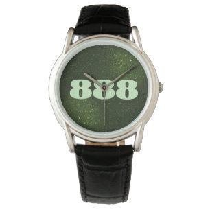 888 Grönt Glitter antal Abundance Manifestation Armbandsur