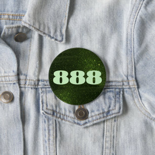 888 Grönt Glitter antal Abundance Manifestation Knapp