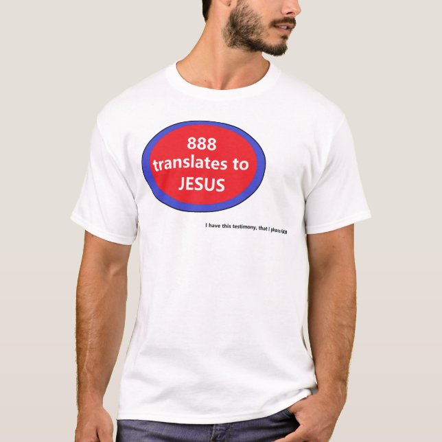 888 översätts till JESUS T Shirt (Framsida)