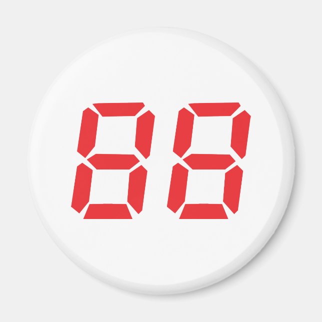 88 88 rött larmklockan digitalt nummer magnet (Framsidan)