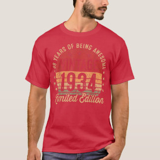 88-årig Vintage 1934 Begränsad utgåva 88:e födelse T Shirt