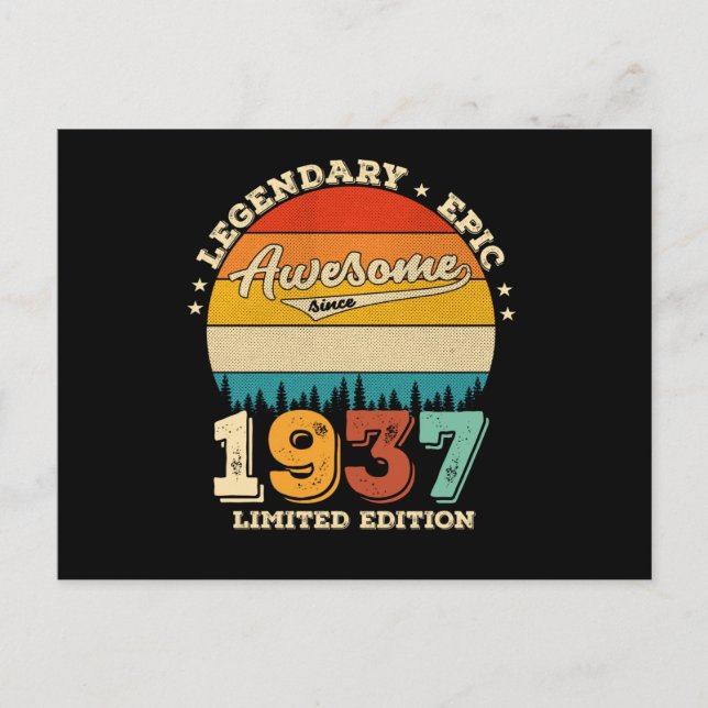 88-årsdag 1937 Fantastisk 88-årspresent Vykort (Framsida)