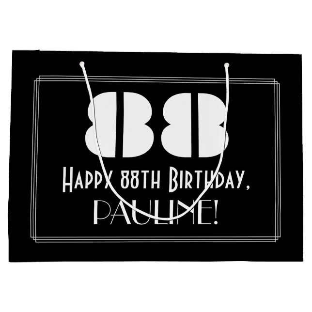 88-årsdag ~ Art Deco Inspirerad Utseende "88" + Na (Baksidan)