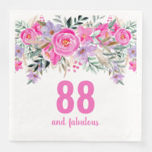 88-årsdag rosa blommigt party