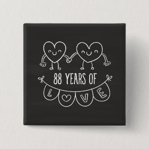 88-årsjubiléet Gift Chalk Hearts Knapp