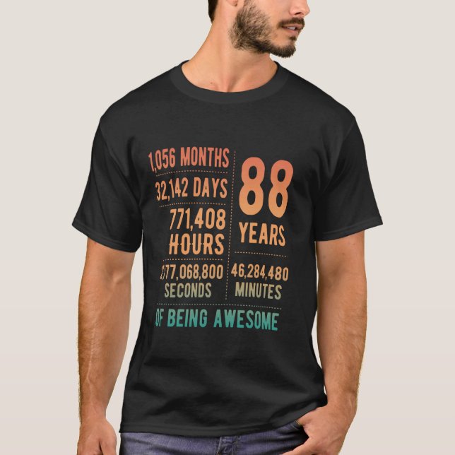 88:e födelsedag Manar Kvinnor i unga 88 år T Shirt (Framsida)
