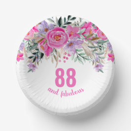 88:e födelsedag rosa blommigt