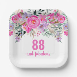 88:e födelsedag rosa blommigt