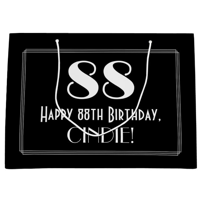 88:e födelsedagen: Art Deco Inspired Stil "88", Na (Framsidan)