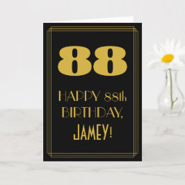 88:e födelsedagen ~ Art Deco Inspired Titta "88" & Kort