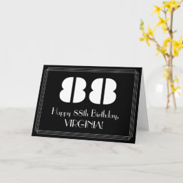 88:e födelsedagen: Art Deco Inspired Titta "88" oc Kort