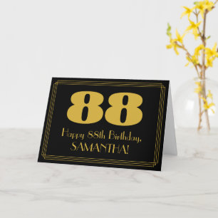 88:e födelsedagen: Art Deco Inspired Titta "88" oc Kort