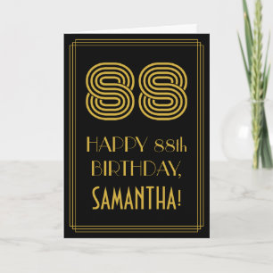 88:e födelsedagen: Art Deco Inspired Titta "88" oc Kort