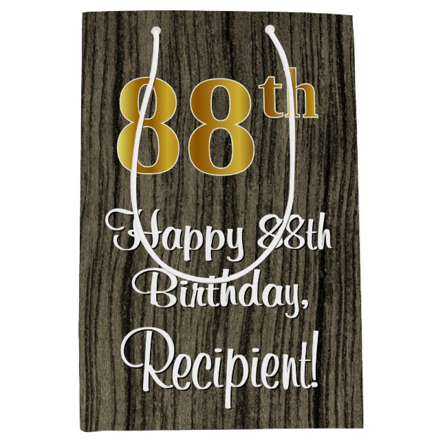 88:e födelsedagen: Elegant Faux Guld look #, Faux  (Framsidan)