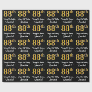 88:e födelsedagen: Elegant Luxurious Faux Guld Tit Presentpapper
