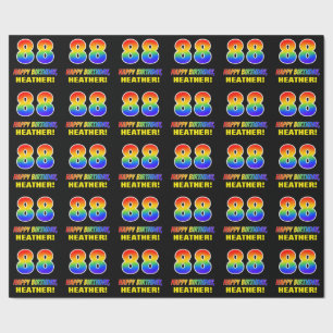 88:e födelsedagen: Fet, Roligt, Simple, Regnbåge 8 Presentpapper