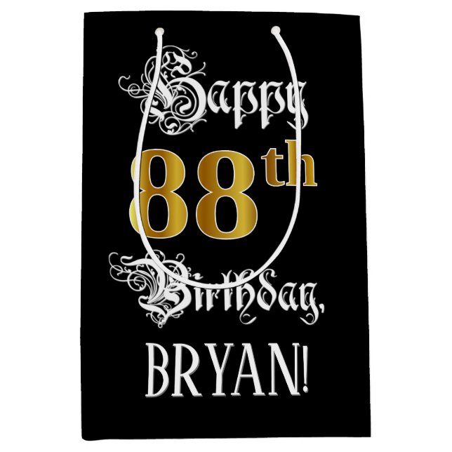 88:e födelsedagen ~ Finare-skript; Faux Guld-titta (Framsidan)