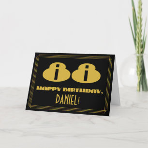 88:e födelsedagen: Namn + Art Deco Inspired (88 år Kort