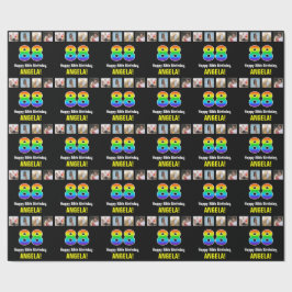 88:e födelsedagen: Regnbåge "88"; Anpassningsbar F Presentpapper