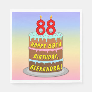 88:e födelsedagen: Roligt Cake and Candles + Anpas Pappersservett