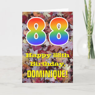 88:e födelsedagen; Rustic Höst löv; Regnbåge "88" Kort